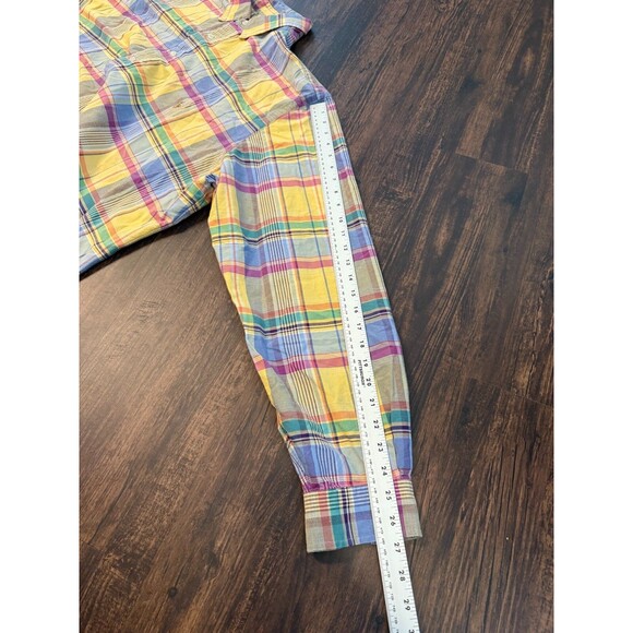 Polo Ralph Lauren 3XLT Plaid Cotton Short Sleeve Button Down Shirt Flesh Pony - Picture 8 of 10